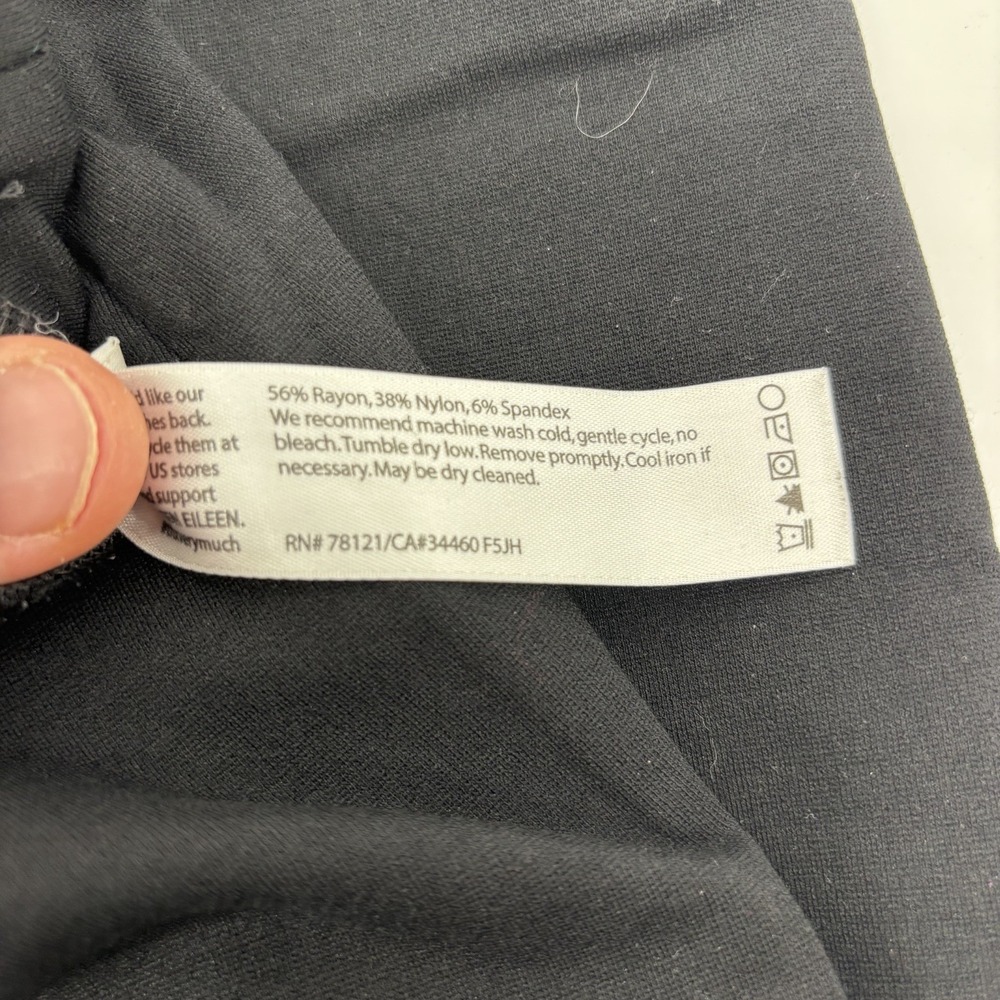 Eileen Fisher Black Pants Pull On Elastic Waist Women's Size Medium Work Career - Picture 5 of 8